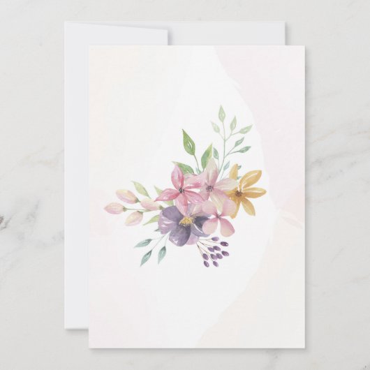 Watercolor Pastelフローラリタイアメントパーティー 招待状 (裏面)