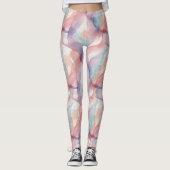 Watercolor Pastel Abstract Soft Aesthetic Pattern レギンス (正面)