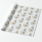 Watercolor Pastel Blue Easter Bunny Wrapping Paper ラッピングペーパー (アンロールド)