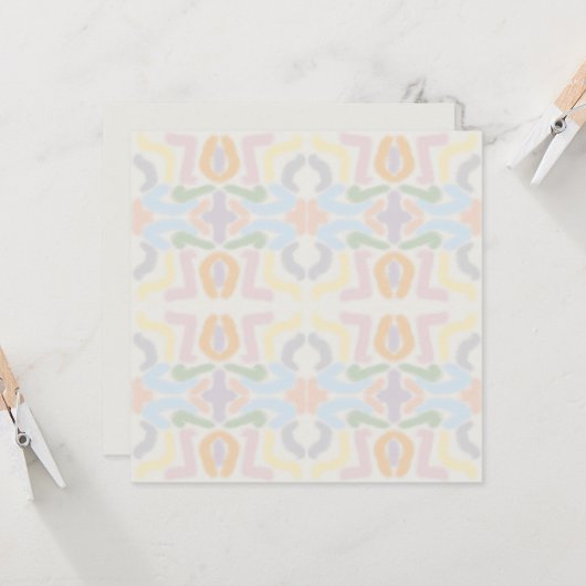 Watercolor Pastel Brushstrokes On Cloud White カード (正面/裏面インサイチュ)