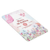 Watercolor Pastel Butterfly Birthday Invitation マグネット (右側)