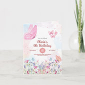 Watercolor Pastel Butterfly Folded Card Invitation 招待状 (正面)