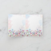 Watercolor Pastel Butterfly Folded Card Invitation 招待状 (内部)