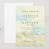 Watercolor Pastel Field Wedding Invitation 招待状 (正面/裏面)