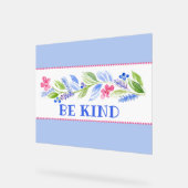 Watercolor Pastel Floral BE KIND アクリルサイン (傾斜)