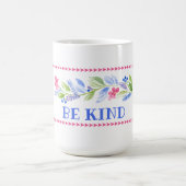 Watercolor Pastel Floral BE KIND コーヒーマグカップ (中央)