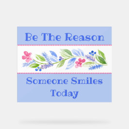 Watercolor Pastel Floral BE THE REASON SMILE アクリルサイン