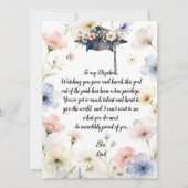 Watercolor Pastel Floral Graduation Cap Poem Card (正面)