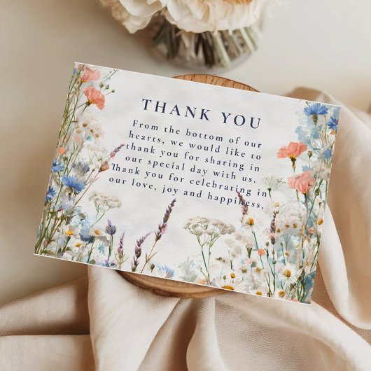 Watercolor Pastel Garden Wedding サンキューカード