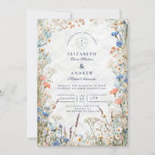 Watercolor Pastel Garden Wedding 招待状 (正面)