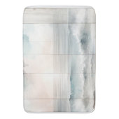 Watercolor Pastel Ocean Rustic Wood Texture バスマット (正面縦)