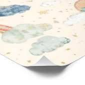 Watercolor Pastel Rainbow Nursery Art ポスター (コーナー)