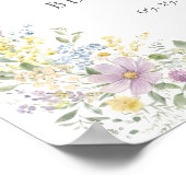 Watercolor Pastel Wildflowers Wedding Welcome ポスター (角)