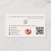 Watercolor pastry bakery donuts delivery Qr Logo 名刺 (裏面)