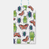 Watercolor pattern of beetles and butterflies ギフトタグ (正面)
