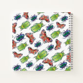 Watercolor pattern of beetles and butterflies ノートブック (裏面)