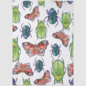  Watercolor pattern of beetles and butterflies 薄葉紙 (正面)