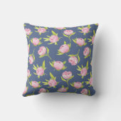 Watercolor Pattern with Delicate Pink Round Pillow クッション (裏面)