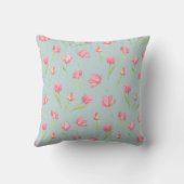 Watercolor Pattern with Delicate Pink Round Pillow クッション (裏面)