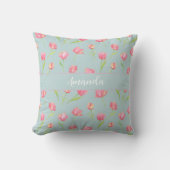 Watercolor Pattern with Delicate Pink Round Pillow クッション (正面)