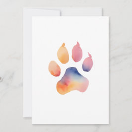 Watercolor Paw Print Background 招待状