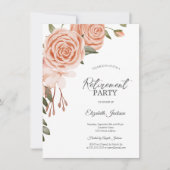 Watercolor Peach Blush Flowers Bridal Shower 招待状 (正面)