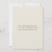 Watercolor Peach & Green Minimal Wedding Photo セーブザデート (裏面)