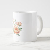 Watercolor Peach Rose Floral Specialty Mug ジャンボコーヒーマグカップ (正面右)