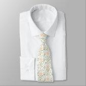 Watercolor peach roses pattern neck tie ネクタイ (タイ)