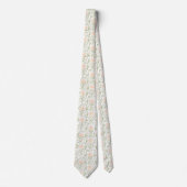 Watercolor peach roses pattern neck tie ネクタイ (正面)