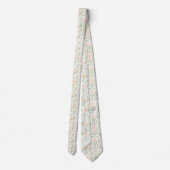 Watercolor peach roses pattern neck tie ネクタイ (裏面)