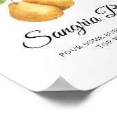 Watercolor Pear Bridal shower Sangria bar ポスター (角)