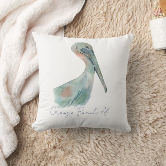Watercolor Pelican クッション (ブランケット)
