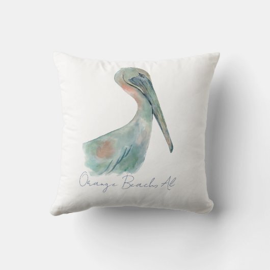 Watercolor Pelican クッション (裏面)