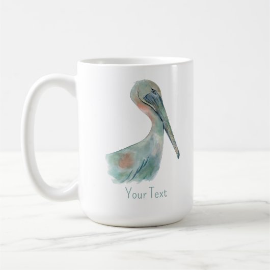 Watercolor Pelican コーヒーマグカップ (左)