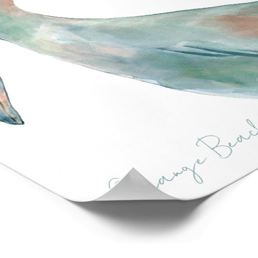 Watercolor Pelican ポスター (角)