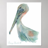Watercolor Pelican ポスター (正面)