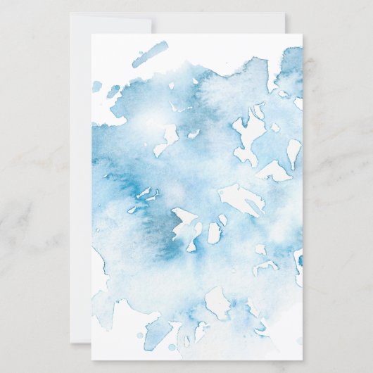 Watercolor Penguin Winter Baby Shower Invitation (裏面)
