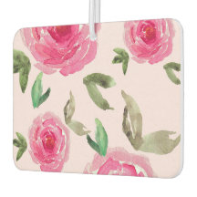 Watercolor peonies floral Pattern Air Freshener