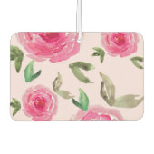 Watercolor peonies floral Pattern Air Freshener カーエアーフレッシュナー (正面)