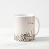Watercolor Peony Botanical Coffee Cup for Mom コーヒーマグカップ (正面右)