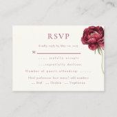 Watercolor Peony Wedding RSVP Response Card エンクロージャーカード (正面)