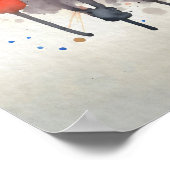 Watercolor Persian Cat Colorful Portrait ポスター (角)