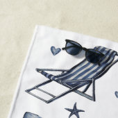 watercolor Personalized Name Summer Travel Theme   ビーチタオル (インサイチュ)