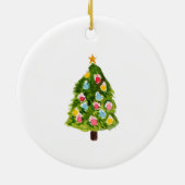 Watercolor Personalized Nutcracker ornament Girl セラミックオーナメント (裏面)