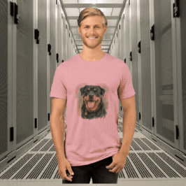 Watercolor Pet Rottweiler Portrait トライブレンドＴシャツ