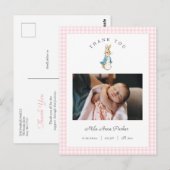 Watercolor Peter Rabbit Girl Birth Announcement ポストカード (正面/裏面)