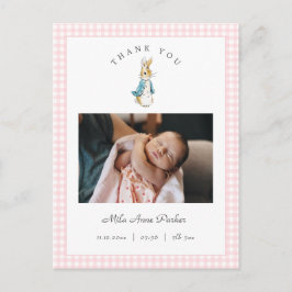 Watercolor Peter Rabbit Girl Birth Announcement ポストカード