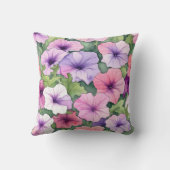Watercolor petunia flowers クッション (裏面)