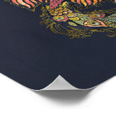 Watercolor Phoenix bird ポスター (角)